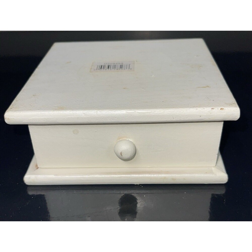 Trinket Jewelry Box Wood With Inlay Angel On Top - Picture 9 of 12